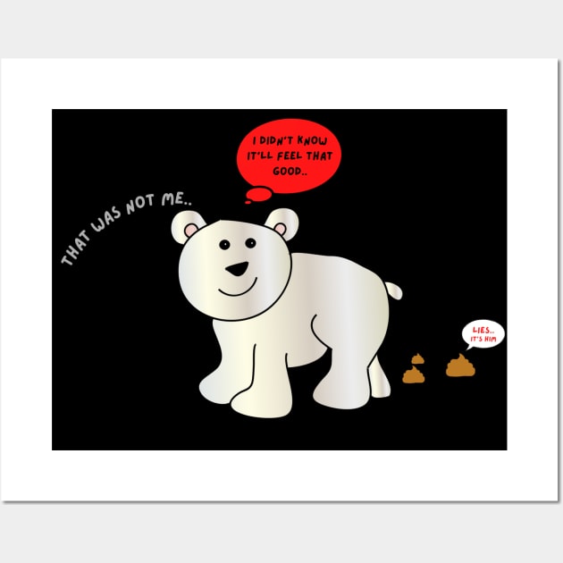 Cute Lying Polar Bear Cub Wall Art by Abby Anime